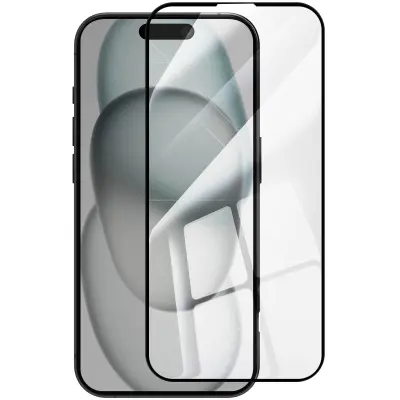Zaščita zaslona za iPhone 16 Plus Nerazbitno hibridno steklo, Črna