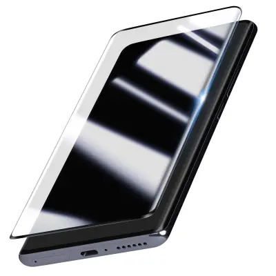 Kaljeno steklo, ukrivljeno 3D za Redmi Note 14 Pro Plus, ultra odporna zaščita, Prozorno črna