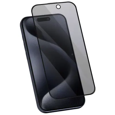 Steklo proti vohunjenju za iPhone 16 Pro Trdota 9H proti sledenju, Črna