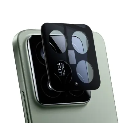 Zaščita za kamero za Xiaomi 15 Kaljeno steklo 9H proti praskam, Črna