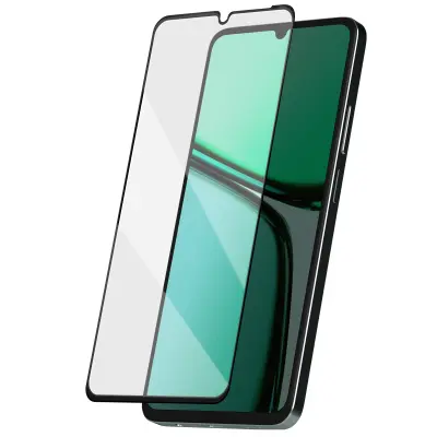 Kaljeno steklo za Realme C61 Odporno proti praskam, Črna