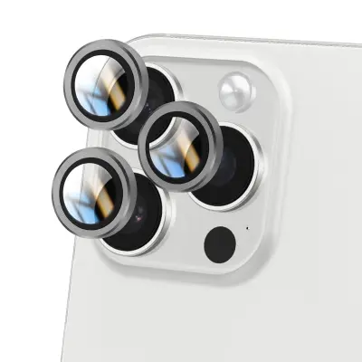 Kamera iz kaljenega stekla za iPhone 16 Pro Max Trdota 9H Proti praskam, Siva