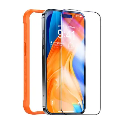 KALJENO STEKLO TORRAS ZA IPHONE 15 NAMESTITEV BREZ MEHURČKOV VISOKA ZAŠČITA