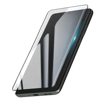 Kaljeno steklo za Motorola Edge 60 Pro, zaščita proti praskam, ukrivljeno., Črna