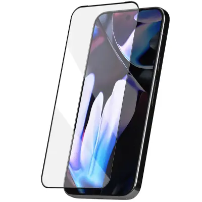 Kaljeno steklo za Google Pixel 9 Pro XL Trdota 9H Proti praskam, Črna