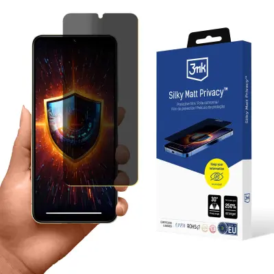 3MK KALJENO STEKLO SILKY MATT PRIVACY ZA REDMI 14R 5G ZAŠČITA ZASLONA