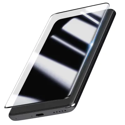 Kaljeno steklo, ukrivljeno 3D za Honor 90, ultra odporna zaščita, Prozorno črna