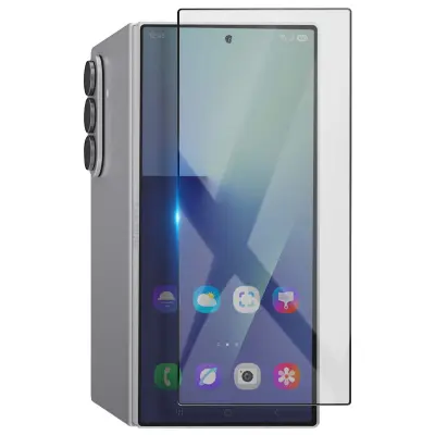 Kaljeno steklo za Galaxy Z Fold 7, zaobljeno 2.5D, ultra odporno, Prozorno črna