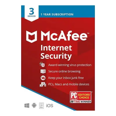 McAfee Internet Security (3 naprave, 1 leto) - Antivirus