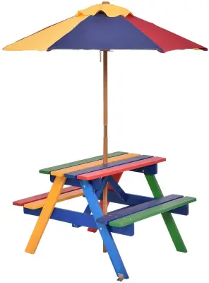 Piknik set za otroke Miza za piknik + klop + dežnik