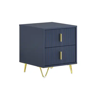 SoBuy Nočna omarica z 2 predaloma, modra, 40 x 40 x 47 cm