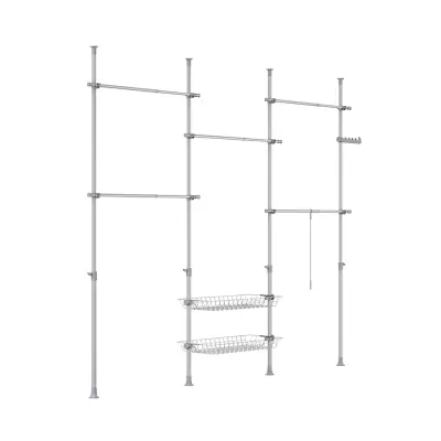 SoBuy nastavljiva garderobna omara z dvigom za oblačila 311 x 37 x 295 cm KLS04-II-HG