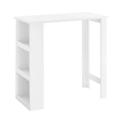 SoBuy Kuhinjska Miza s Polico, Bela, 112x57x106 cm, FWT17-II-W, za Majhne Prostore in Bar