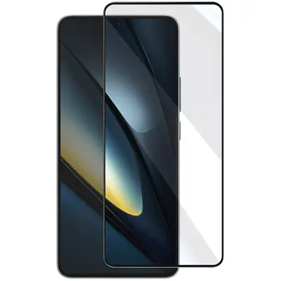 Zaščitno steklo za Xiaomi Poco F6 Pro Proti udarcem odporno lepilo, Črna