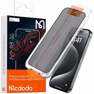MCDODO EZ PASTE KALJENO STEKLO ZA ZASEBNOST ZA IPHONE 16 PRO MAX