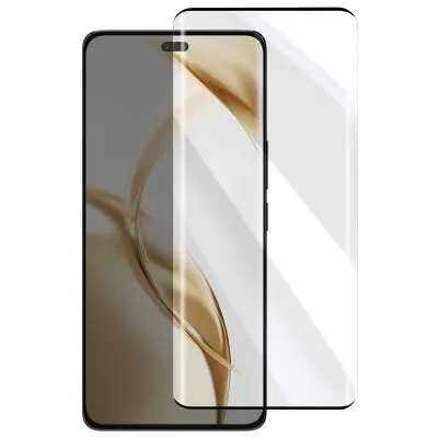 Kaljeno steklo za Honor 200 Pro proti praskam 9H lepilni rob, Črna