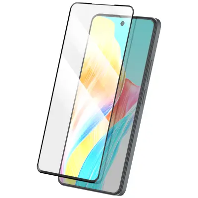 Kaljeno steklo za Oppo A58 4G odporno na praske, Črna