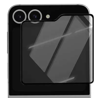Zaščitno steklo za Samsung Galaxy Z Flip 6 Zunanja zaščita zaslona, Črna