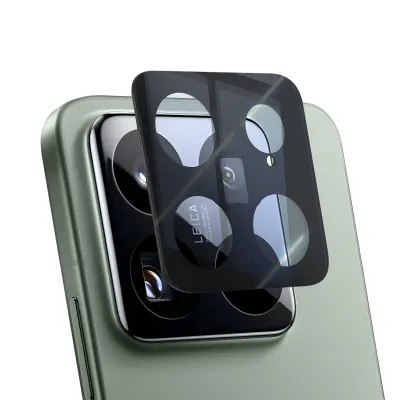 Zaščita kamere za Xiaomi 15 Pro 9H kaljeno steklo, odporno na praske, Črna
