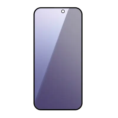 Zaščitno steklo za iPhone 15 / 15 Pro Proti svetlobi in poševno, Črna