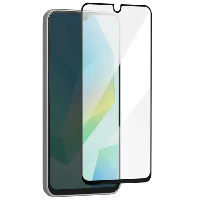 Samsung A16 Zaščita zaslona 5D kaljeno steklo - popolna oprijemljivost črni obris, Prozorno