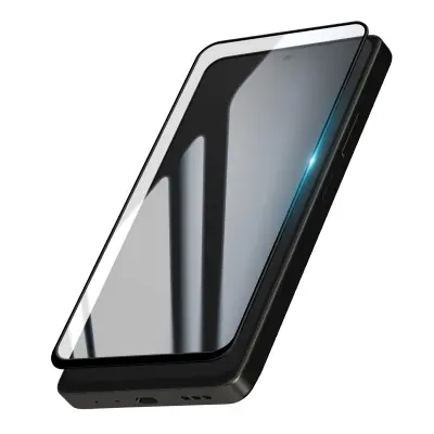 Kaljeno steklo za Oppo A5 Pro, odporno na praske, z zaobljenimi robovi., Črna