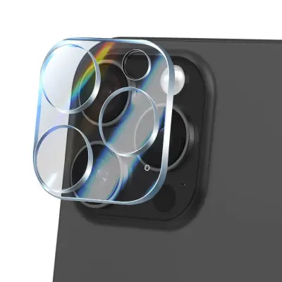 Kamera iz kaljenega stekla za iPhone 16 Pro Trdota 9H proti praskam, Prozorno