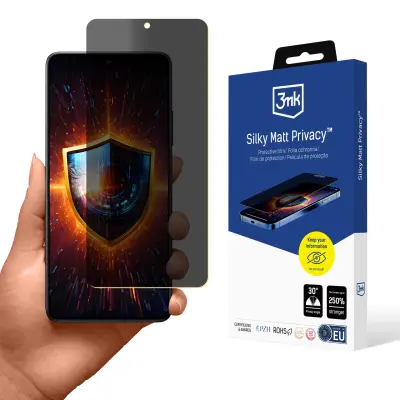 3MK SILKY MATT PRIVACY ZAŠČITNA FOLIJA ZA POCO X7 PRO Z ZAŠČITO ZA EKRAN