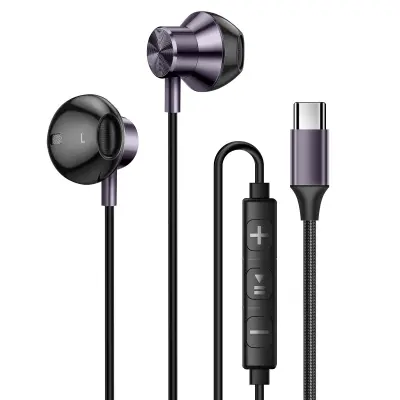 LinQ, Slušalke Intra USB-C z magnetom Glasba in prostoročno klicanje, Siva