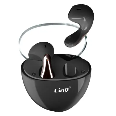 LinQ, Brezžične slušalke Oblikovanje Goutte Taktilni nadzor, Črna