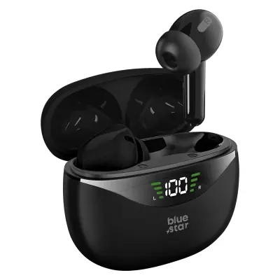 Blue Star, Slušalke Bluetooth Upravljanje na dotik 4,5-urna življenjska doba baterije Vodoodpornost IPX4, Črna