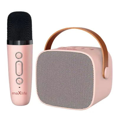 Maxlife, Zvočnik Bluetooth s prenosnim mikrofonom 5-urno delovanje baterije, Rose clair