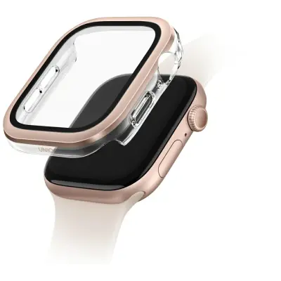 UNIQ VOUTE ETUI ZA APPLE WATCH SERIES 10 46MM KALJENO STEKLO ROZA ZLATO