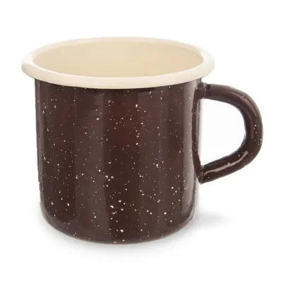 Rjava emajlirana skodelica RJAVA 400 ml
