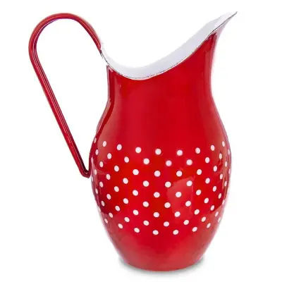 Emajliran vrč TECKA z rdečimi pikami 2,5 l