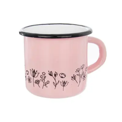 LOUKA roza emajlirana skodelica 400 ml