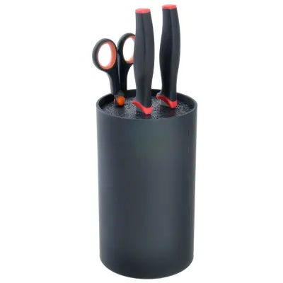Stojalo za nože črne barve ČRNA 18 cm