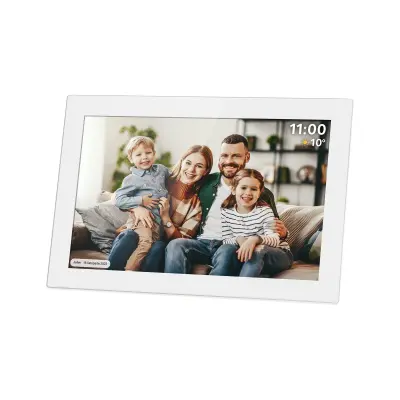 Touch digitalni foto okvir FRAMEO Wi-Fi zvočnik 10,1″ bel + APP