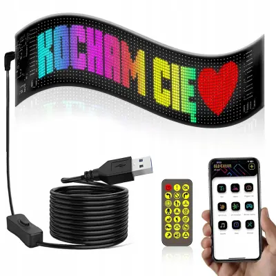 Fleksibilni LED RGB zaslon oglasna tabla USB 59cm aplikacija
