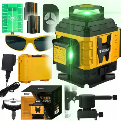 Aku. 16 linijski 360 LCD zeleni gradbeni laserski nivelir 2x 2400mah LL27P