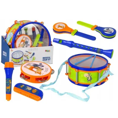 9 delni glasbeni set otroških plastičnih glasbil za začetnike