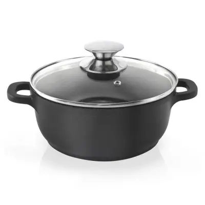 Granitni lonec s steklenim pokrovom GRANDE 20 cm, 2,3 l