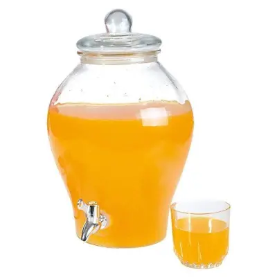 Steklen kozarec za pijačo s pipo 6,5 l
