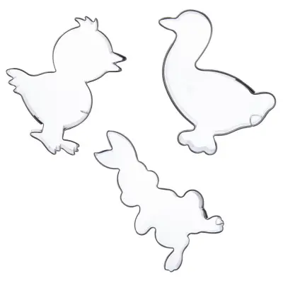 Jekleni modelčki za piškote za veliko noč 5-6 cm 3 kosi.