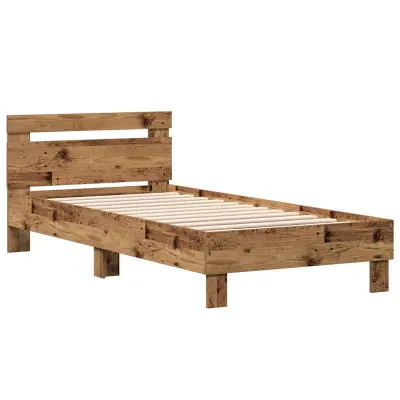 vidaXL Posteljni okvir Star les 90 x 200 cm Konstruiran les