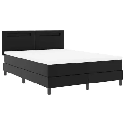 vidaXL Okvir postelje z vzmetnico Črna 160 x 200 cm Umetna koža