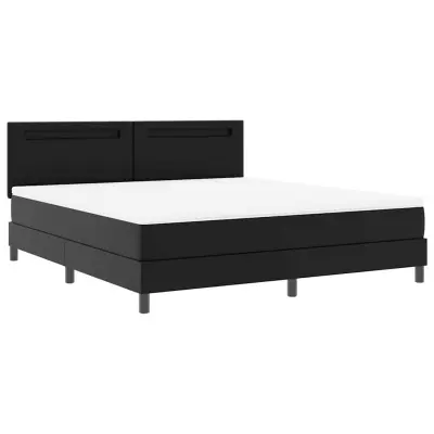 vidaXL Okvir postelje z vzmetnico Črna 180 x 200 cm Umetna koža