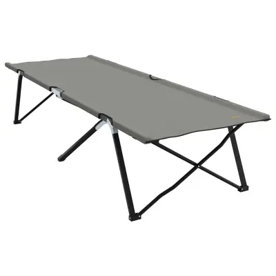 vidaXL Zložljiva kampirna postelja Zložljivo Siva 206 x 76 x 74 cm