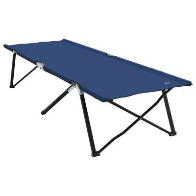 vidaXL Zložljiva kampirna postelja Zložljivo Modra 206 x 76 x 74 cm