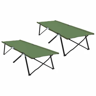 vidaXL Zložljiva kampirna postelja 2 pcs Amy rumena 206 x 76 x 74 cm